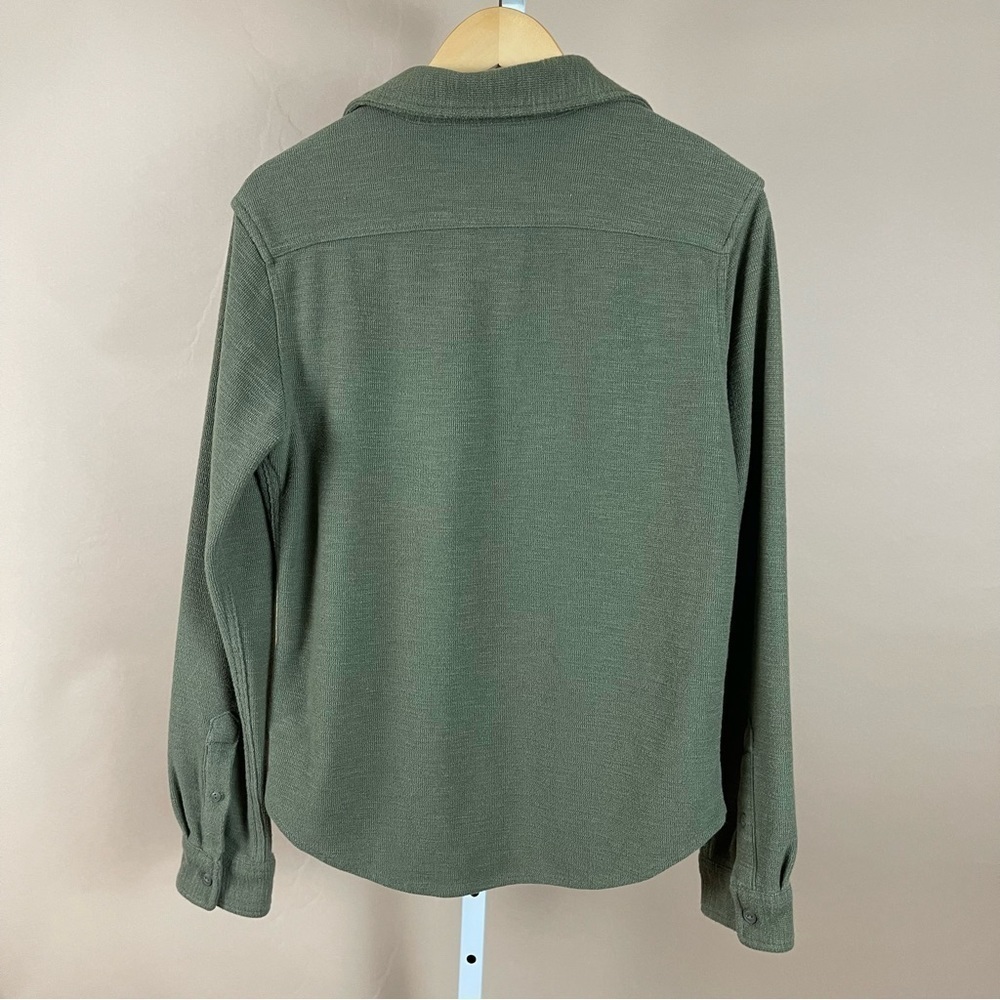 Goodfellow Size Small Olive Green Button Up Shacket Chore Outdoor Camping - Picture 2 of 5